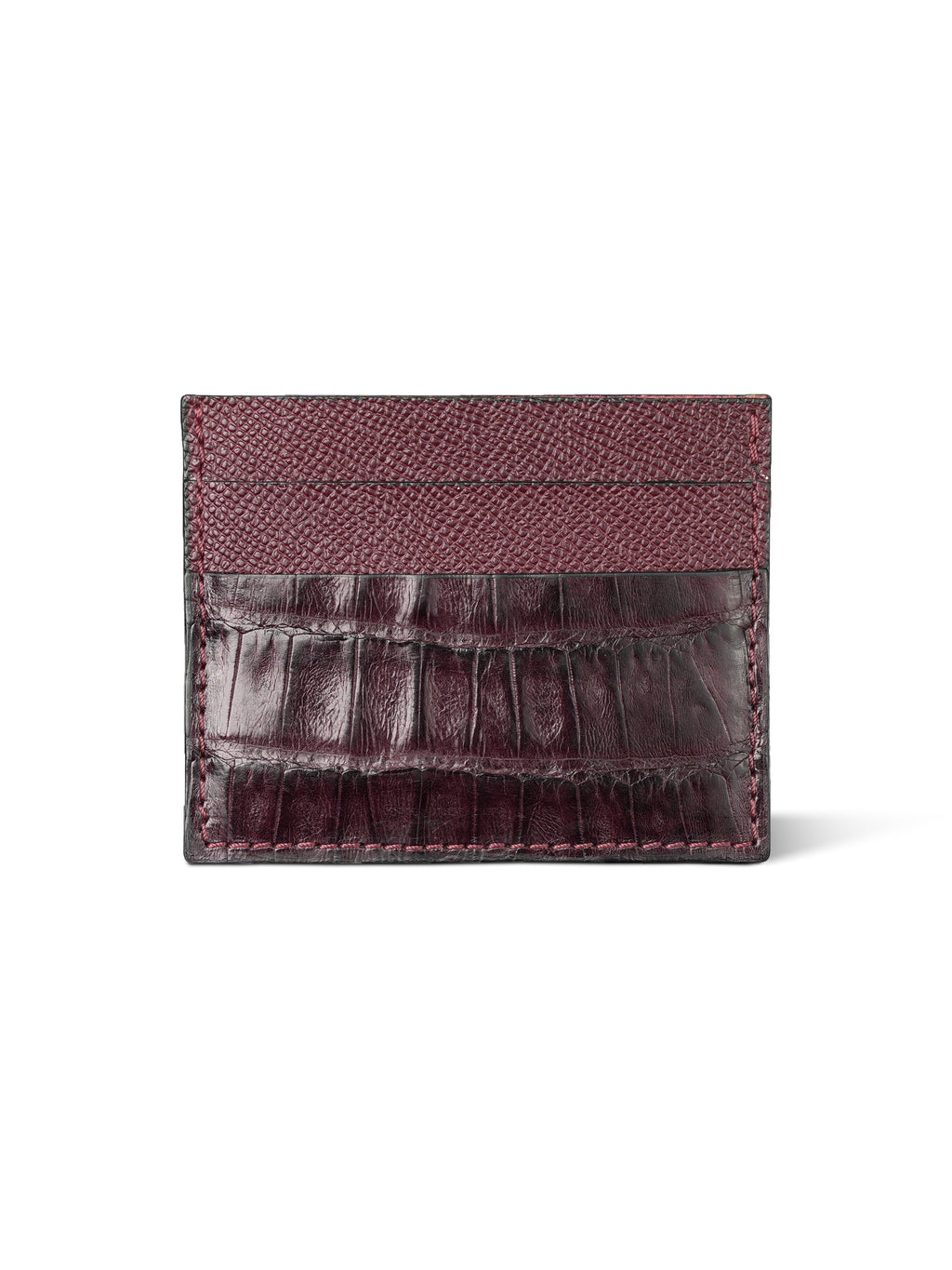 Croco Burgundy Cardholder back