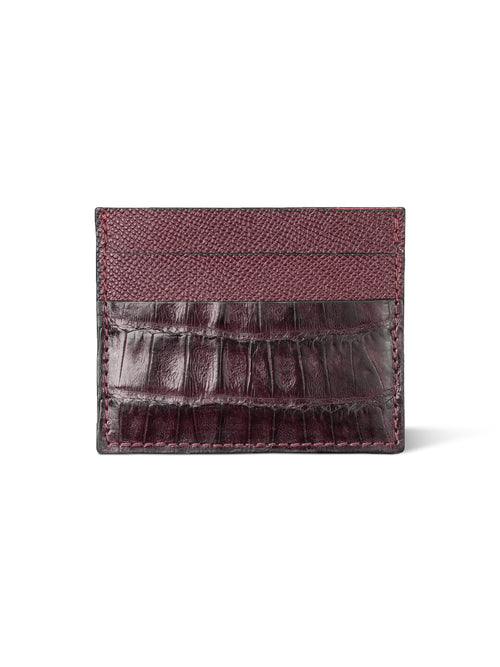 Croco Burgundy Cardholder back