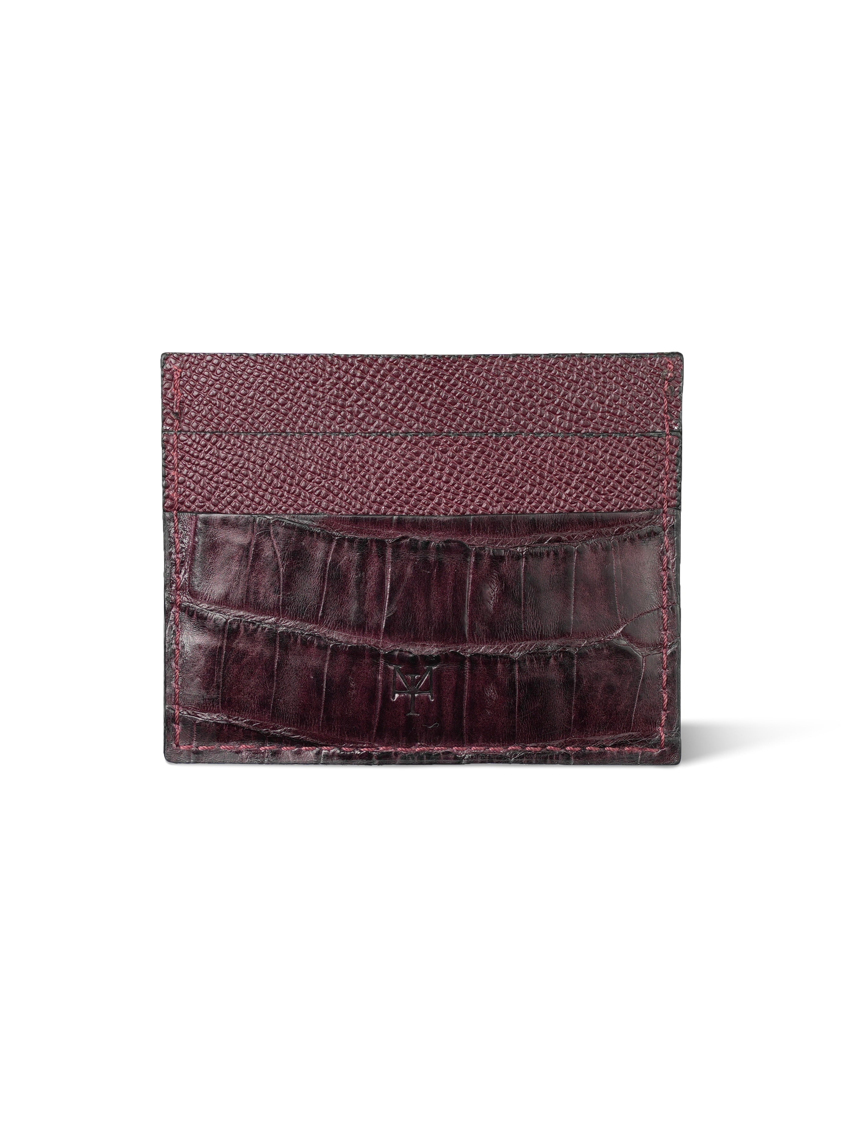 Croco Burgundy Cardholder front