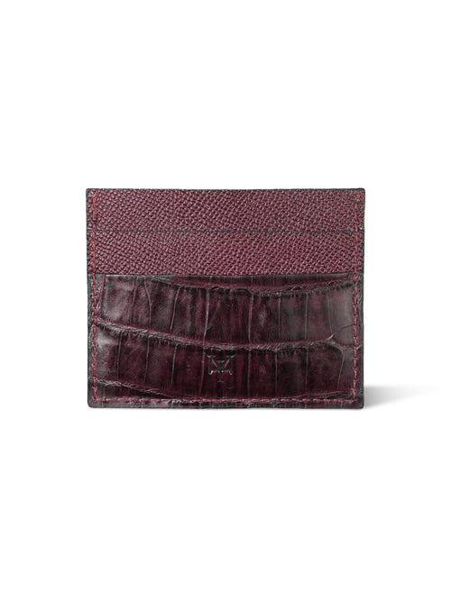 Croco Burgundy Cardholder front